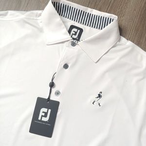 FJ White Solid Lisle Polo Shirt XXL